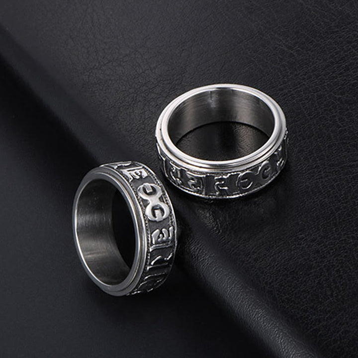 Buddha Stones Tibetaanse Om Mani Padme Hum titanium stalen Ring - image 14