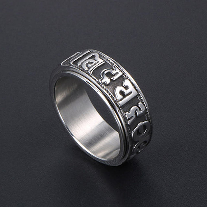 Buddha Stones Tibetaanse Om Mani Padme Hum titanium stalen Ring - image 15
