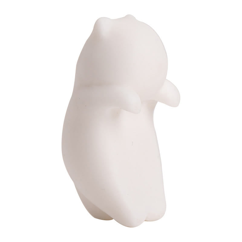 Buddha Stones Mini hangend wit theepotje/kat keramische beeldje voor op het bureau - image 13