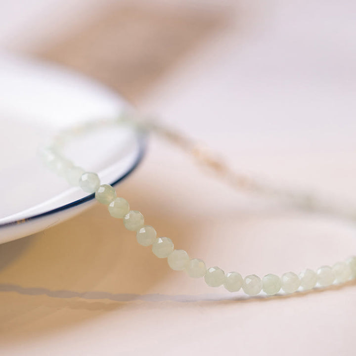 Buddha Stones Armband van 2 mm jade ultradunne kralen, 14k verguld koper. - image 3