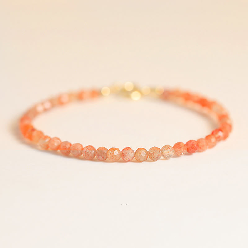 Buddha Stones 3 mm Sun Stone ultradunne kralen 14k verguld koperen Armband - image 4