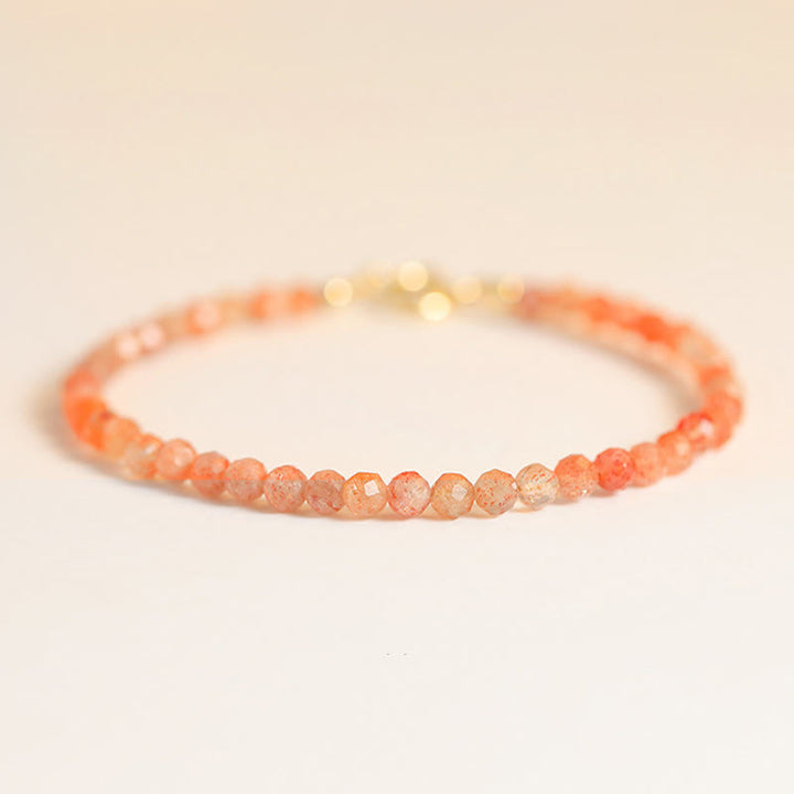 Buddha Stones 3 mm Sun Stone ultradunne kralen 14k verguld koperen Armband - image 4