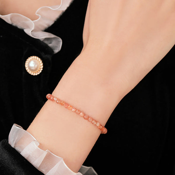 Buddha Stones 3 mm Sun Stone ultradunne kralen 14k verguld koperen Armband - image 10