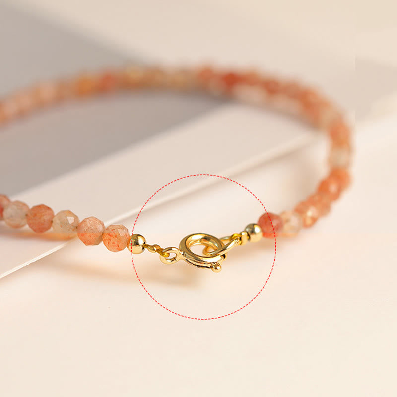 Buddha Stones 3 mm Sun Stone ultradunne kralen 14k verguld koperen Armband - image 3