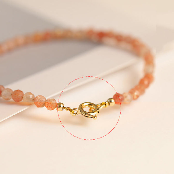 Buddha Stones 3 mm Sun Stone ultradunne kralen 14k verguld koperen Armband - image 3