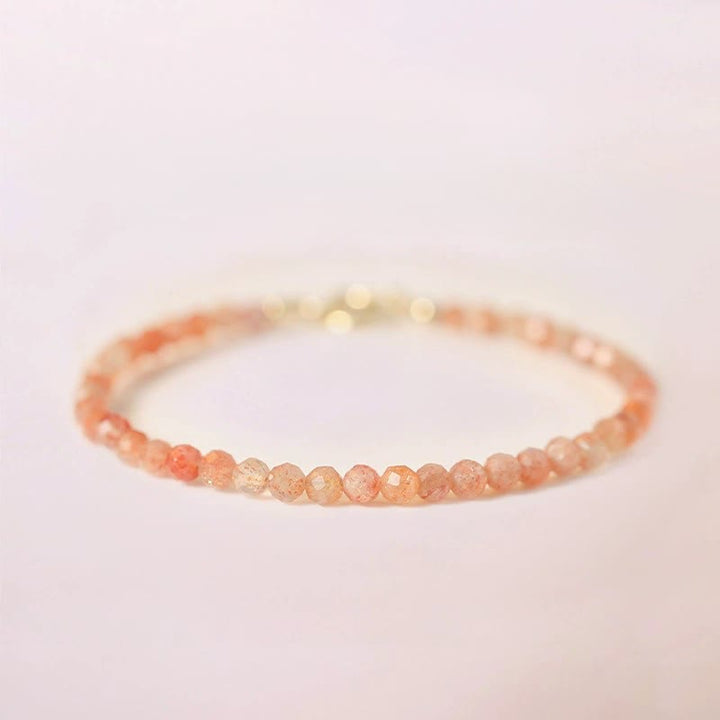 Buddha Stones 3 mm Sun Stone ultradunne kralen 14k verguld koperen Armband - image 0