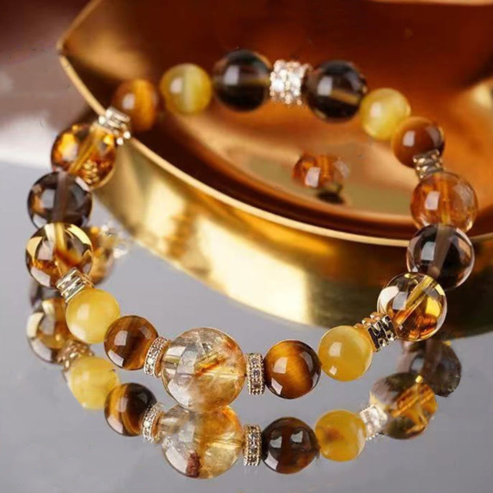 Buddha Stones Citrien Topaas Tijgeroog Armband - image 14