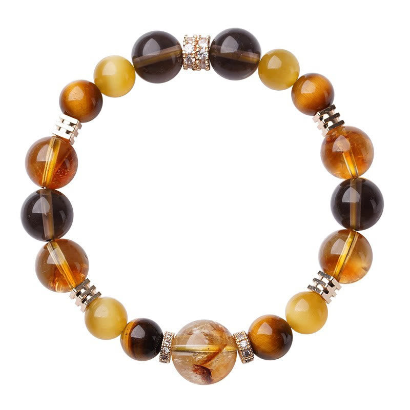 Buddha Stones Citrien Topaas Tijgeroog Armband - image 15