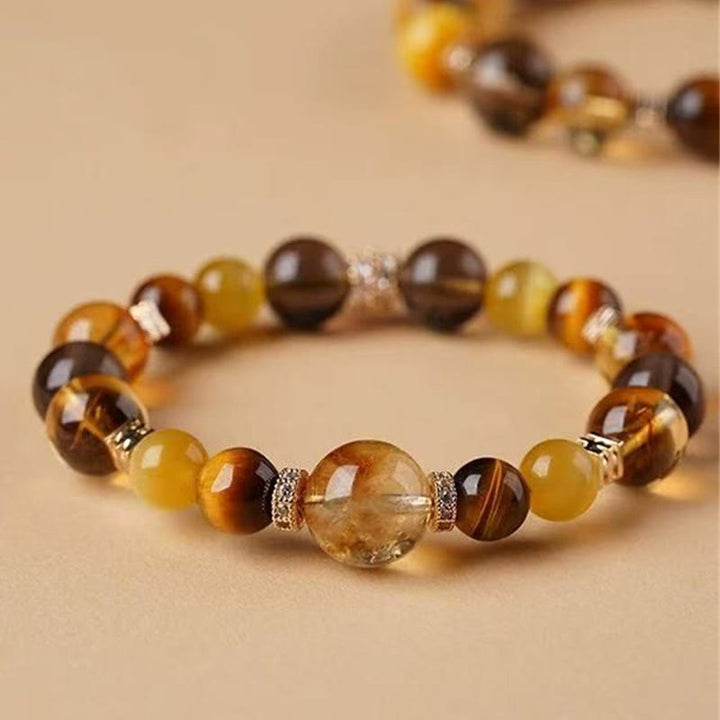 Buddha Stones Citrien Topaas Tijgeroog Armband - image 2