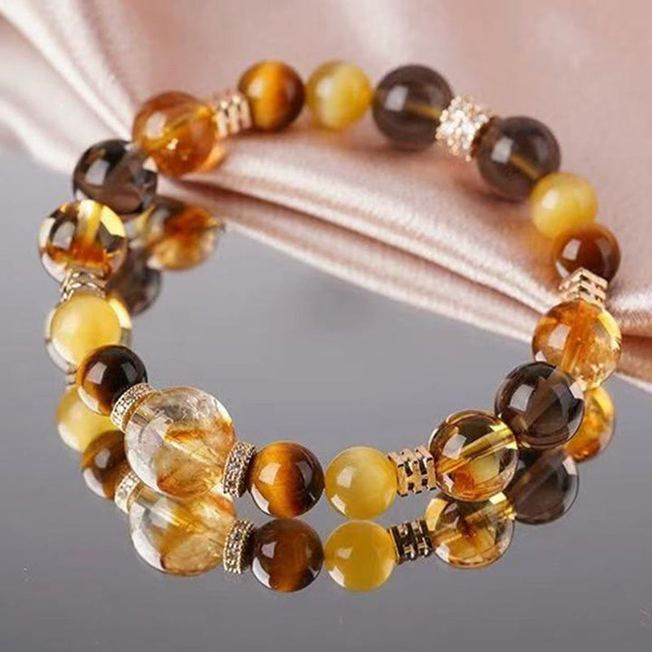 Buddha Stones Citrien Topaas Tijgeroog Armband - image 13