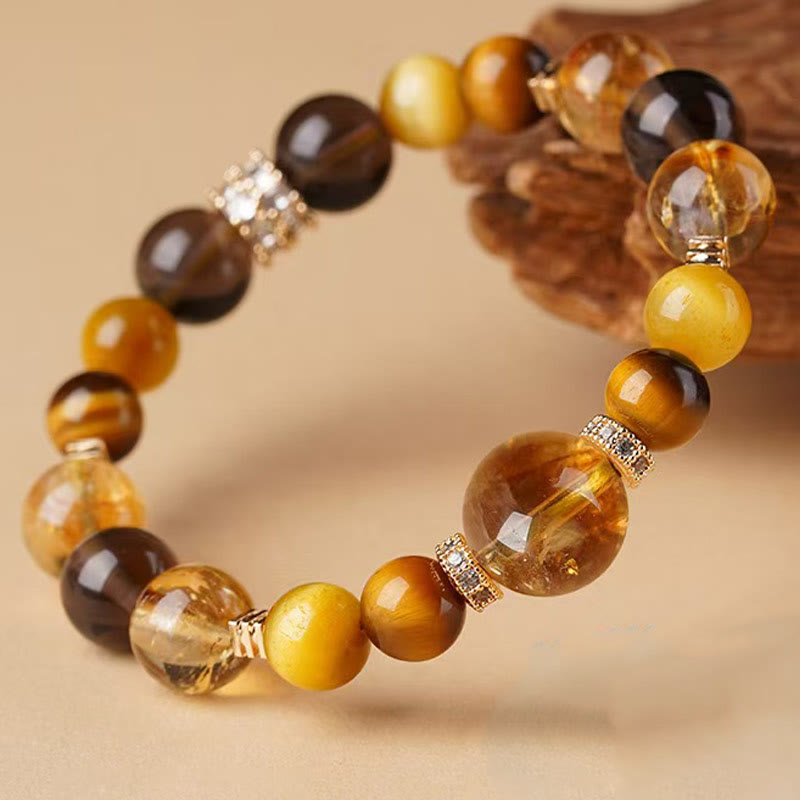 Buddha Stones Citrien Topaas Tijgeroog Armband - image 3