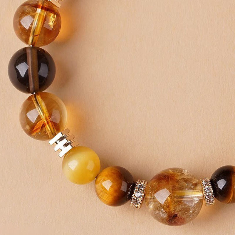 Buddha Stones Citrien Topaas Tijgeroog Armband - image 10