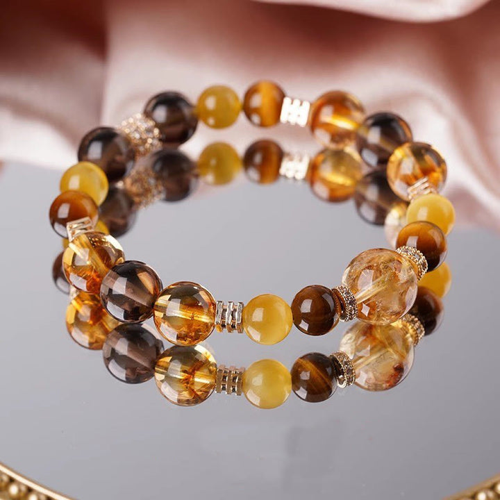 Buddha Stones Citrien Topaas Tijgeroog Armband - image 0