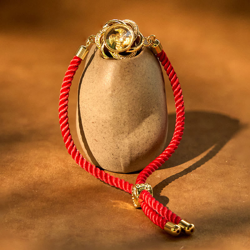 Buddha Stones Draaibare pruimrode koperen messing windmolen Feng Shui Qi Armband - image 1