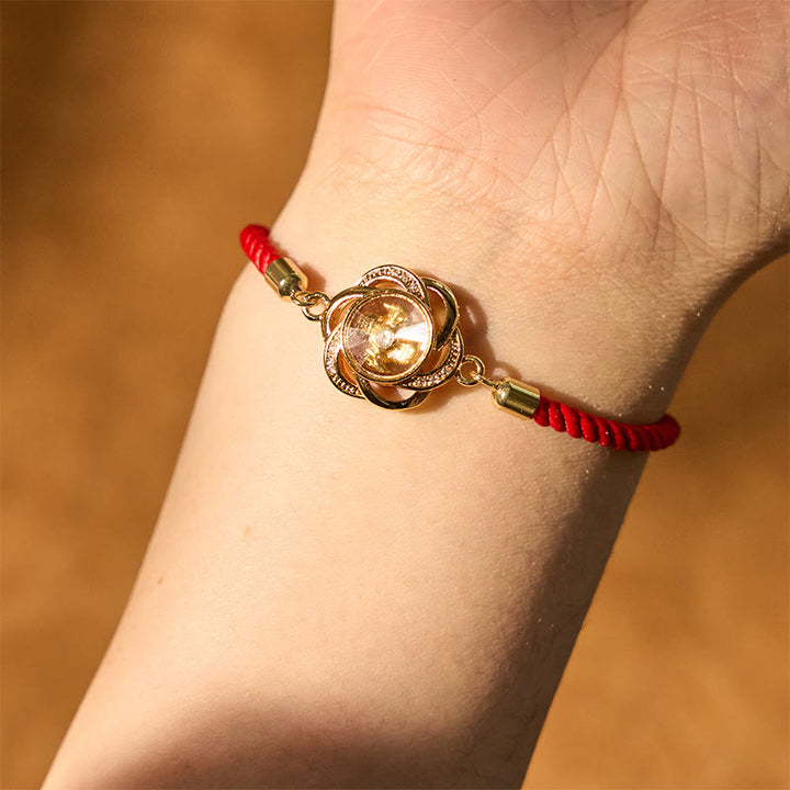 Buddha Stones Draaibare pruimrode koperen messing windmolen Feng Shui Qi Armband - image 3
