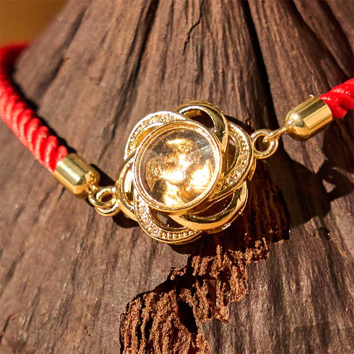 Buddha Stones Draaibare pruimrode koperen messing windmolen Feng Shui Qi Armband - image 2