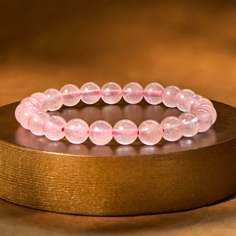 Buddha Stones Rozenkwarts Armband met helende energie - Rozenkwarts (Polsomtrek: 14-16 cm) - image 0