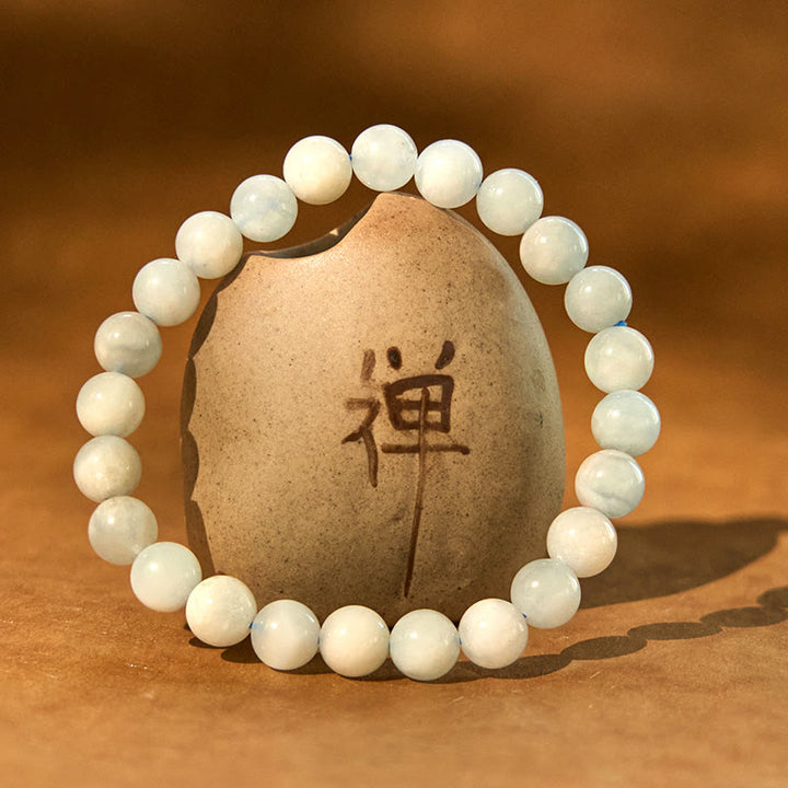 Buddha Stones Armband met helende kralen van natuurlijke aquamarijn - image 1