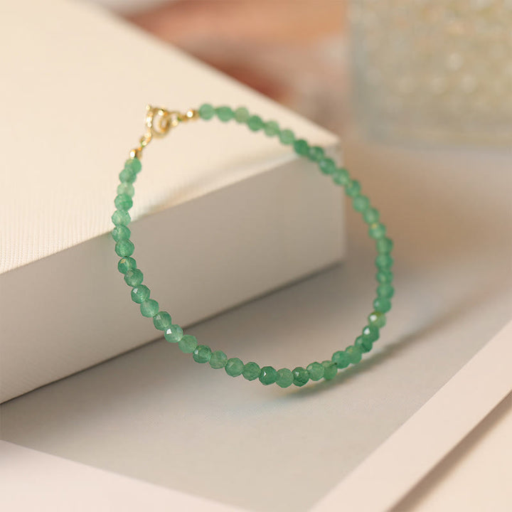 Buddha Stones 3 mm kleine groene aventurijn ultradunne Armband - image 1