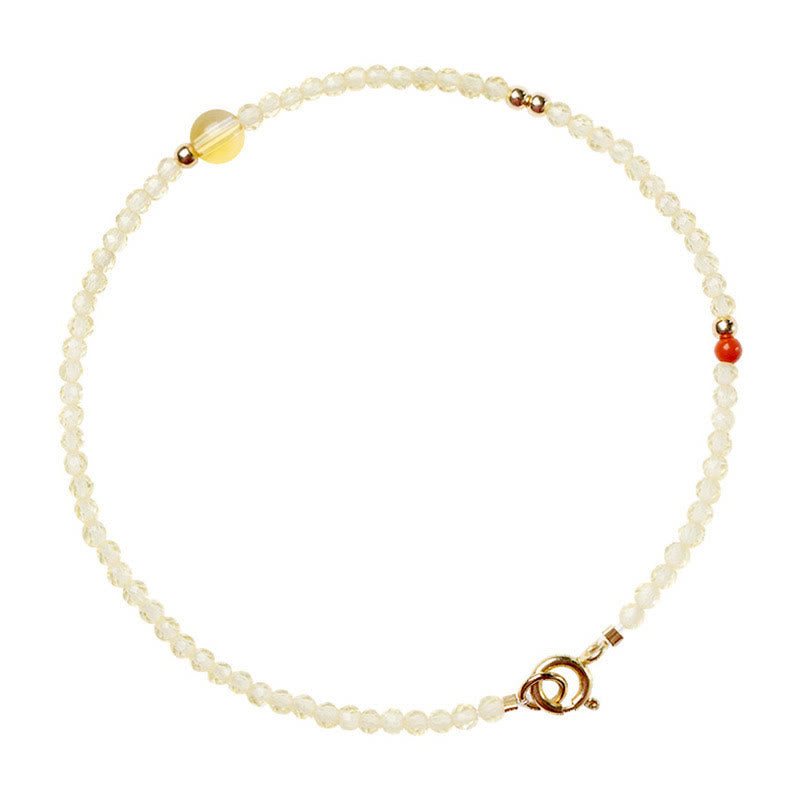 Buddha Stones 2 mm ultradunne citrien kralen van 14 karaats verguld koper, Armband - image 11
