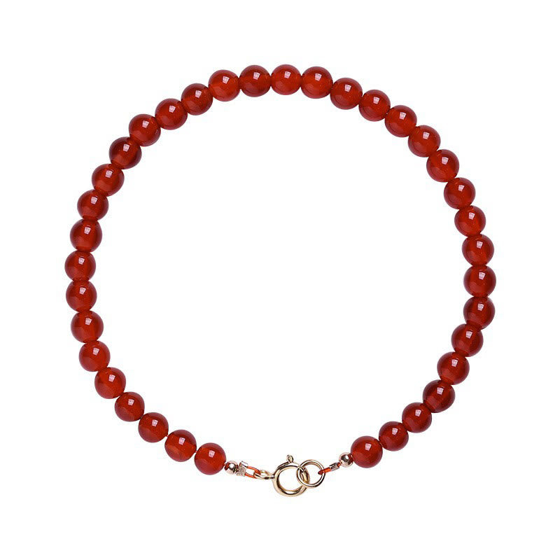 Buddha Stones Kleine, ultradunne rode agaatkralen, rustgevende Armband - image 5