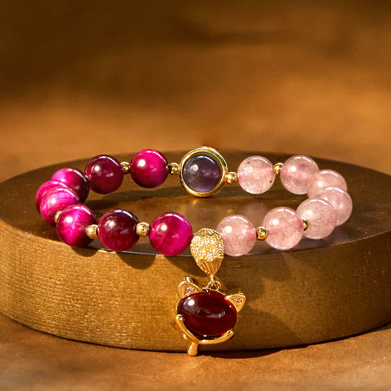Buddha Stones Natuurlijke aardbeikwarts PiXiu Armband - image 7