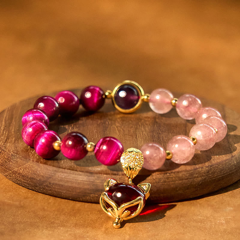 Buddha Stones Natuurlijke aardbeikwarts PiXiu Armband - image 8