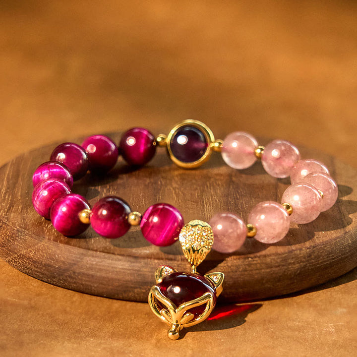 Buddha Stones Natuurlijke aardbeikwarts PiXiu Armband - image 8