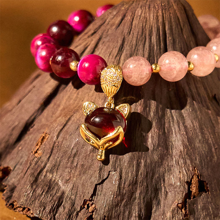 Buddha Stones Natuurlijke aardbeikwarts PiXiu Armband - image 9