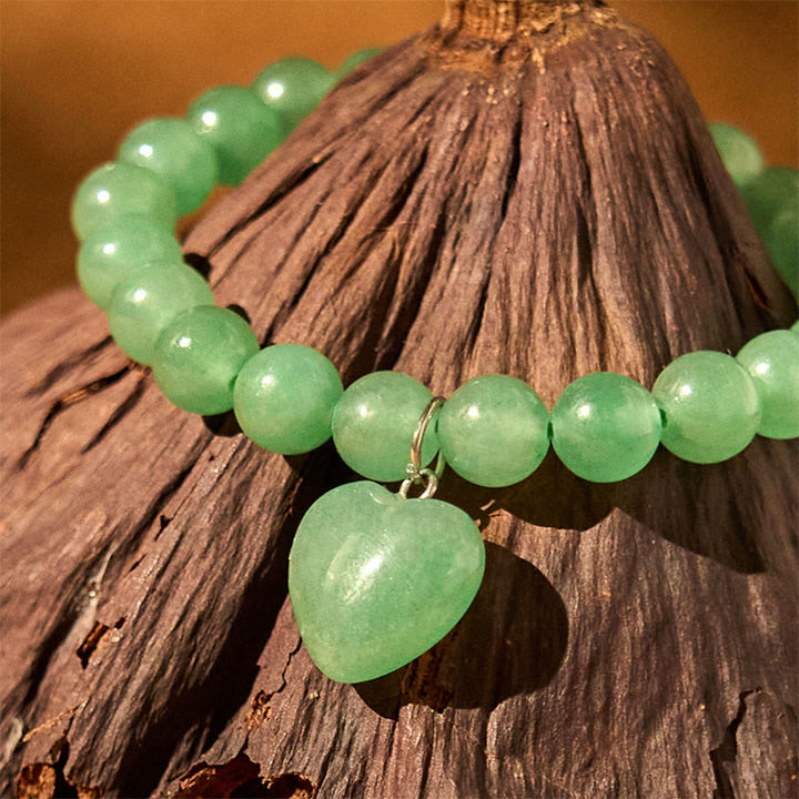 Buddha Stones Diverse kristallen groene aventurijn liefdeshart Armband - image 4