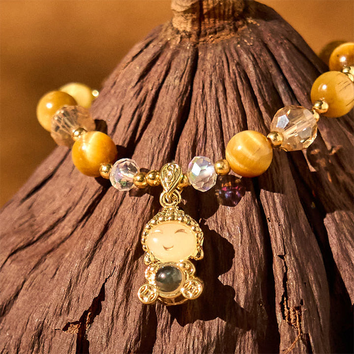 Buddha Stones Gele tijgeroog meditatie Boeddha Armband - image 8