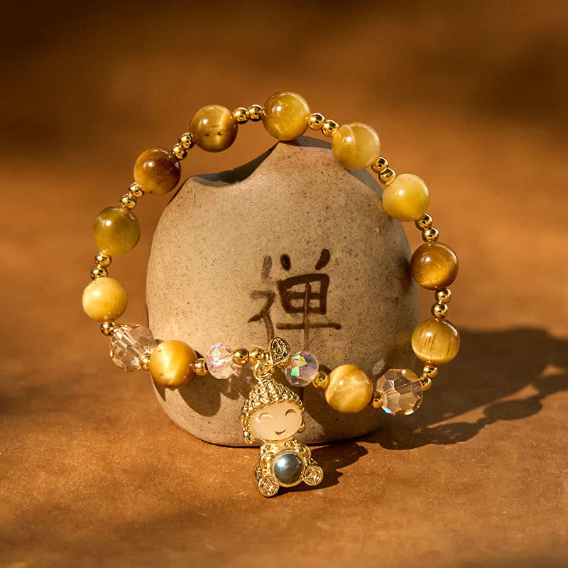 Buddha Stones Gele tijgeroog meditatie Boeddha Armband - image 7
