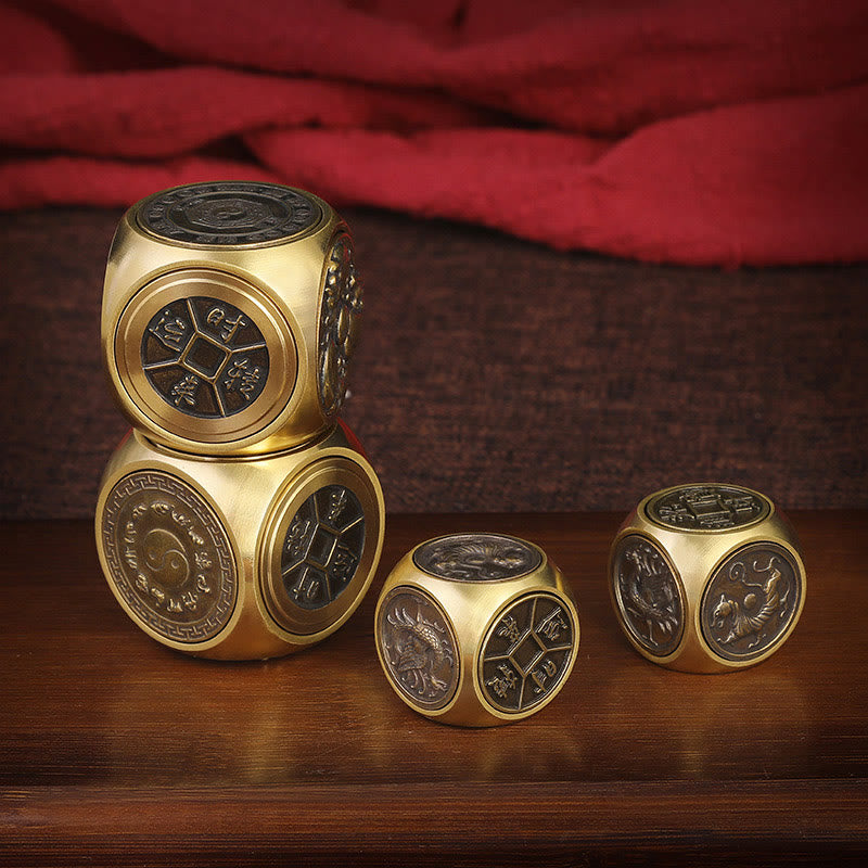 Buddha Stones Vier Beesten Feng Shui Yin Yang Bagua Koperen Munt Harmonie Draaibare Decoratie - image 1