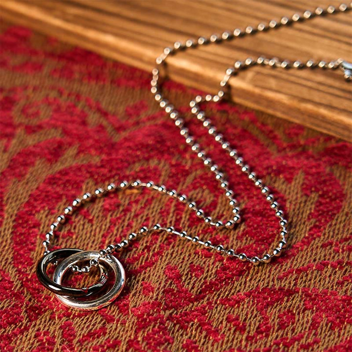 Buddha Stones Koperen Qiankun Hoop Grote Beer Ketting - image 2
