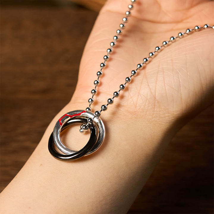 Buddha Stones Koperen Qiankun Hoop Grote Beer Ketting - image 4