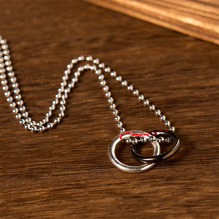 Buddha Stones Koperen Qiankun Hoop Grote Beer Ketting - image 7
