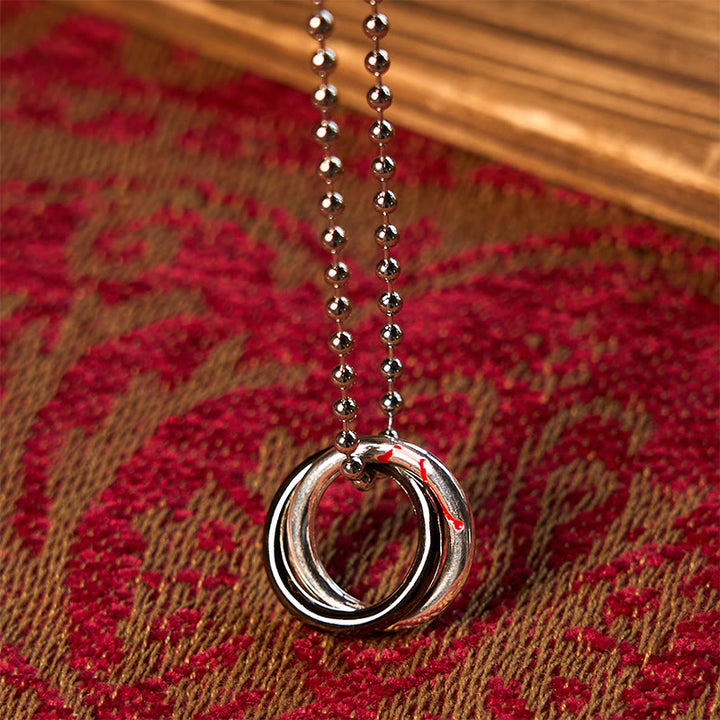 Buddha Stones Koperen Qiankun Hoop Grote Beer Ketting - image 1