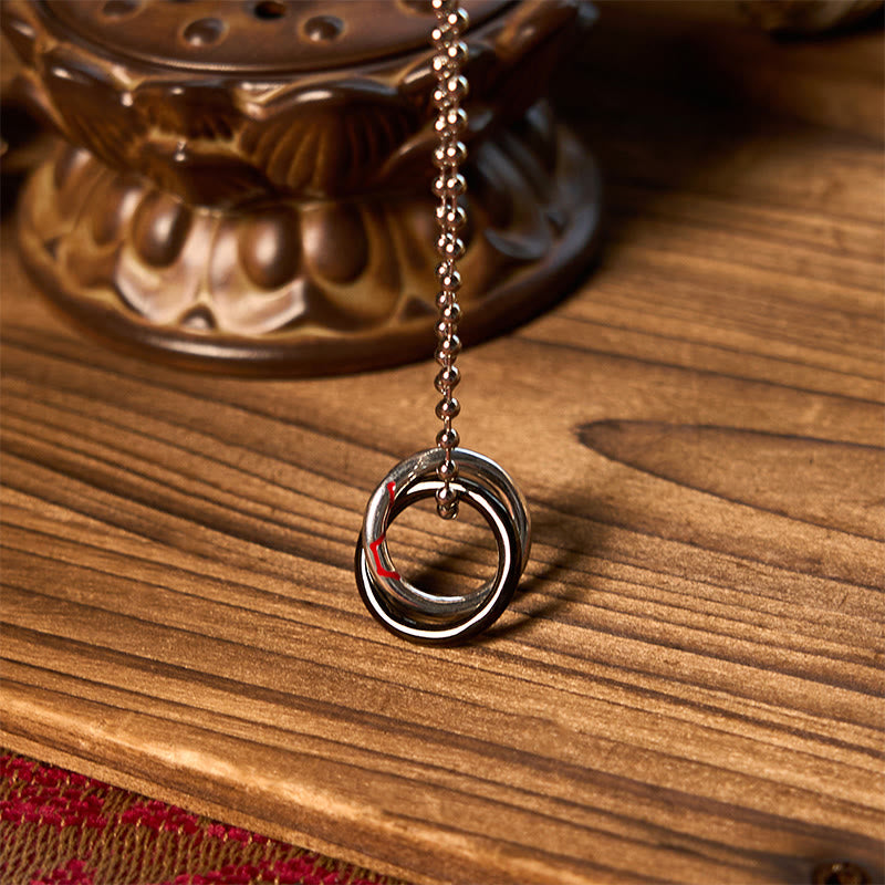 Buddha Stones Koperen Qiankun Hoop Grote Beer Ketting - image 3