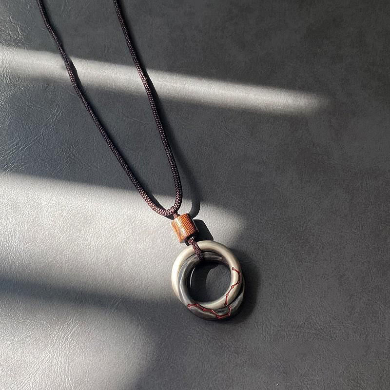Buddha Stones Koperen Qiankun Hoop Grote Beer Ketting - Qiankun hoepel &amp; katoenen touwketting - image 10