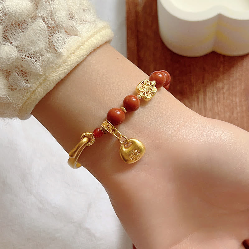 Buddha Stones Zuid-rode agaat Fu karakterstaaf halve Armband - image 4