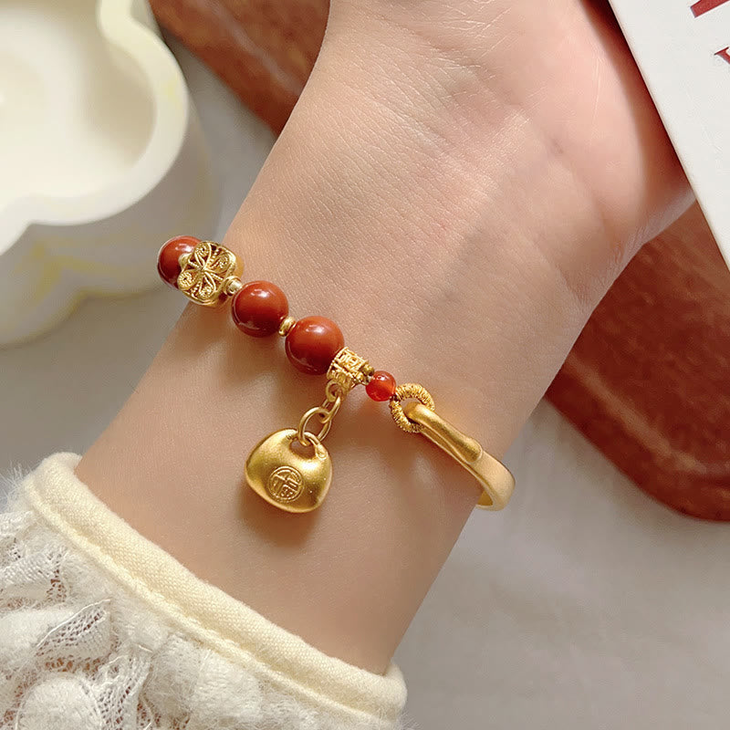 Buddha Stones Zuid-rode agaat Fu karakterstaaf halve Armband - image 8