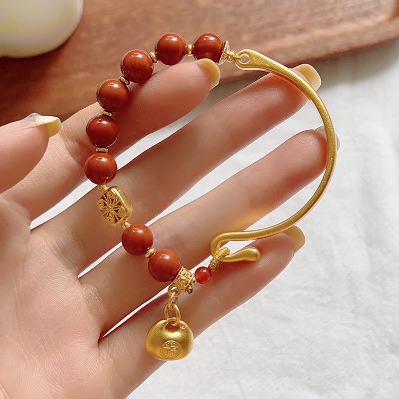 Buddha Stones Zuid-rode agaat Fu karakterstaaf halve Armband - image 2
