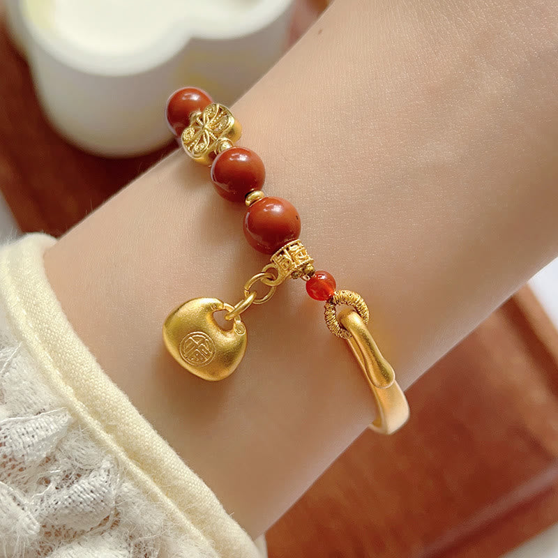 Buddha Stones Zuid-rode agaat Fu karakterstaaf halve Armband - image 3