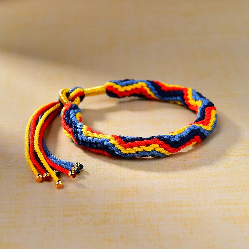 Buddha Stones Tibetaanse handgeweven Armband van gekleurd touw - image 1