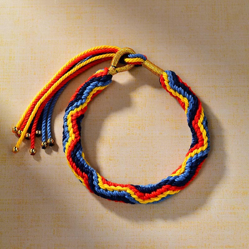 Buddha Stones Tibetaanse handgeweven Armband van gekleurd touw - Tibetaans kleurrijk touw (Polsomtrek: 13-21 cm) - image 0