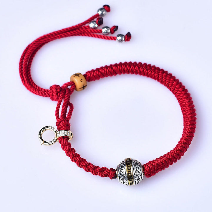 Buddha Stones Tibetaanse rode touwarmband met diamantknoop en Armband - image 4