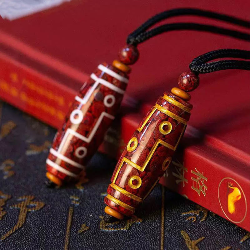 Buddha Stones Cinnaber Negenoog Dzi Kraal Ketting Hanger - image 4