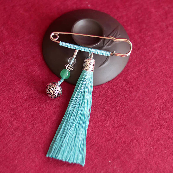 Buddha Stones Retro Broche met klokvormige kwastjes - Cyaan - image 8