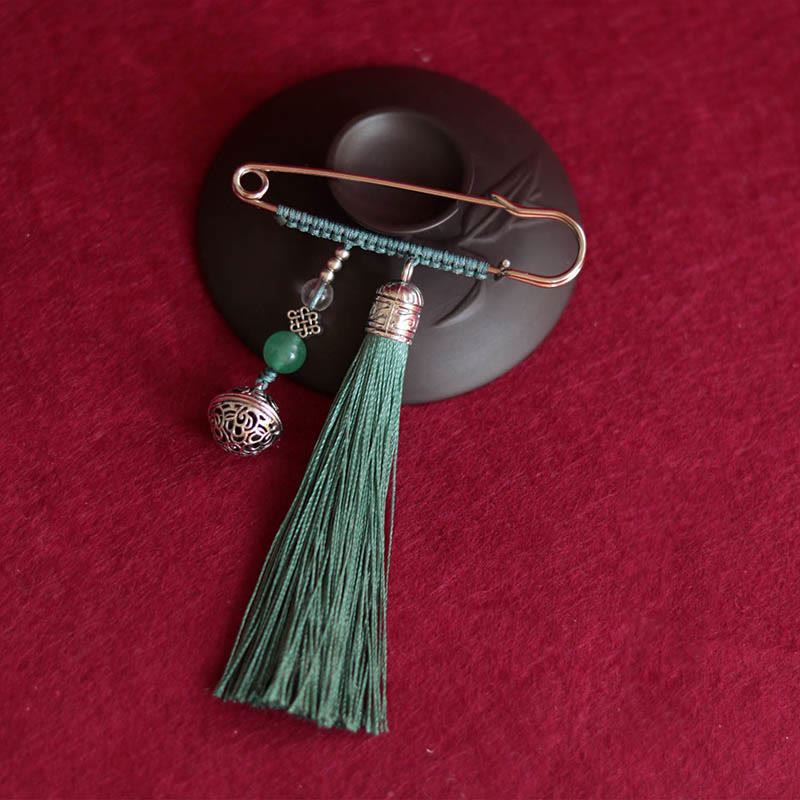 Buddha Stones Retro Broche met klokvormige kwastjes - Groente - image 6