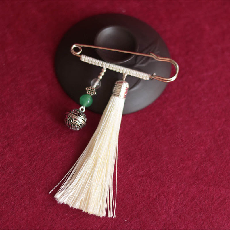 Buddha Stones Retro Broche met klokvormige kwastjes - Beige - image 10